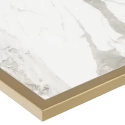 Kensington Hill Modern Gold Square Nesting Tables Set Of 3 19" Wide White Marble Tabletop For Living Room Bedroom Bedside Entryway -Luxe Living Interiors Shop GUEST cfc898af 265b 4ebf a295 921f568aed5f