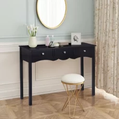 Costway Console Table Hall Table Side Table Desk Accent Table 3 Drawers Entryway Black -Luxe Living Interiors Shop GUEST cfde04db 07c2 47b5 8047 b407aa83367d