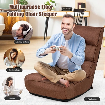 Costway 4-Position Adjustable Floor Chair Folding Lazy Sofa Cushioned Couch Lounger New 6 Costway 4-Position Adjustable Floor Chair Folding Lazy Sofa Cushioned Couch Lounger New - Image 4