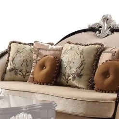 91" Ernestine Sofa Tan Fabric/Black - Acme Furniture -Luxe Living Interiors Shop GUEST d0d95d88 9839 4f86 b3b0 3fd5d44c2ade