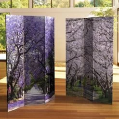 6" Double Sided Lavender Road Canvas Room Divider Purple - Oriental Furniture -Luxe Living Interiors Shop GUEST d1bfa484 efa9 4dbd 9aec e2e7eb088109