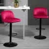 HOMCOM Adjustable Bar Stools Set Of 2, Velvet Counter Height Barstool, Upholstered Kitchen Stool With Swivel Seat, Steel Frame, Footrest For Kitchen Counter And Dining Room, ‎Red -Luxe Living Interiors Shop GUEST d1e2f13a ceba 4b54 9a51 f393e25c76bd