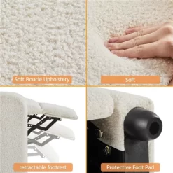 Yaheetech Upholstered Adjustable Boucle Recliner Chair With Pocket Spring -Luxe Living Interiors Shop GUEST d20f8145 d354 45a3 9d78 06715ccda36e