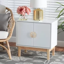 Kamana Two-Tone Wood And Metal 2 Door Storage Cabinet White/Gold/Oak Brown - Baxton Studio 12 Kamana Two-Tone Wood And Metal 2 Door Storage Cabinet White/Gold/Oak Brown - Baxton Studio -Luxe Living Interiors Shop GUEST d2cb3ec0 55a9 40b3 a610 22be2b6fe9cf