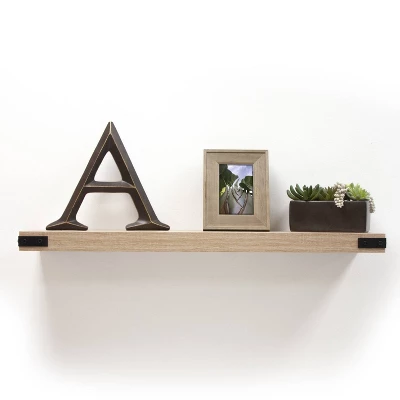 36" X 9.2" Floating Shelf Wall Mounted With Metal Corners White Oak - Inplace 6 36" X 9.2" Floating Shelf Wall Mounted With Metal Corners White Oak - Inplace - Image 4