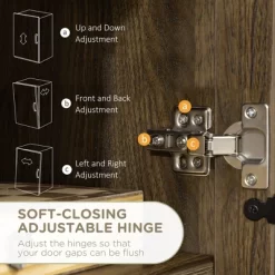 HOMCOM Farmhouse Buffet Cabinet, Sideboard, Kitchen Storage Cabinet With Adjustable Shelves And Wire Mesh Door, Coffee Bar For Living Room, Walnut -Luxe Living Interiors Shop GUEST d3d17e9c fc4d 46a8 9911 51aae3107103