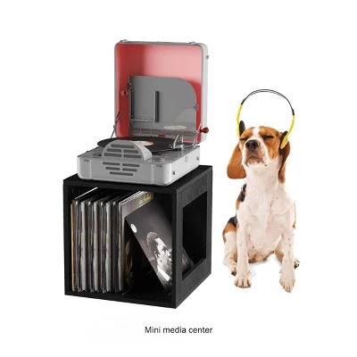 Hastings Home End Table, Stackable Modular Cube With Open Sides, Black 5 Hastings Home End Table, Stackable Modular Cube With Open Sides, Black - Image 3