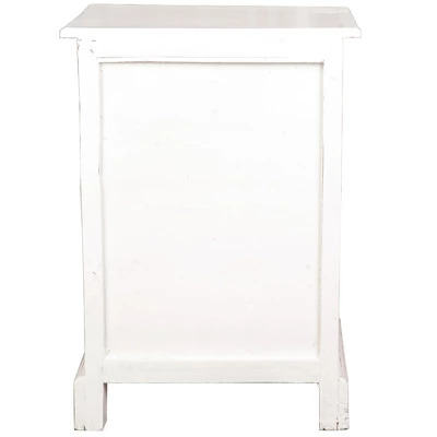 Passion Furniture Shabby Chic Cottage 1-Drawer White Wash Nightstand 25.5 In. H X 17.8 In. W X 13.5 In. D 4 Passion Furniture Shabby Chic Cottage 1-Drawer White Wash Nightstand 25.5 In. H X 17.8 In. W X 13.5 In. D - Image 2