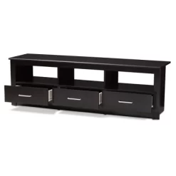 Ryleigh Modern And Contemporary Finished TV Stand For TVs Up To 60" Dark Brown - Baxton Studio
