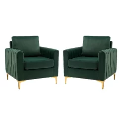Set Of 2 Iapygia Contemporary Tufted Wooden Upholstered Club Chair With Metal Legs For Bedroom Club Chair| ARTFUL LIVING DESIGN 30 Set Of 2 Iapygia Contemporary Tufted Wooden Upholstered Club Chair With Metal Legs For Bedroom Club Chair| ARTFUL LIVING DESIGN -Luxe Living Interiors Shop GUEST d693b076 7150 406a 8b71 dc0842044343
