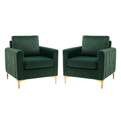Set Of 2 Iapygia Contemporary Tufted Wooden Upholstered Club Chair With Metal Legs For Bedroom Club Chair| ARTFUL LIVING DESIGN 13 Set Of 2 Iapygia Contemporary Tufted Wooden Upholstered Club Chair With Metal Legs For Bedroom Club Chair| ARTFUL LIVING DESIGN - Image 11