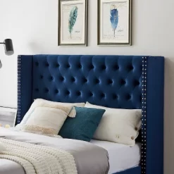 Button-Tufted Platform Bed With One Nightstand - ModernLuxe -Luxe Living Interiors Shop GUEST d6e4620a 369f 4e00 8a87 c0052d306e47