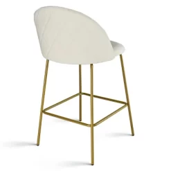 25" Nano Full Back Upholstered Counter Stool (Set Of 2) Gold Legs-Maison Boucle -Luxe Living Interiors Shop GUEST d70f5144 bef7 4092 81ba 47710dd2d5cc