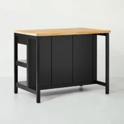 Wood Kitchen Island Table With Storage Black/Natural - Hearth & Hand™ With Magnolia -Luxe Living Interiors Shop GUEST d78a76eb 29f9 4806 86dc af67149d787e