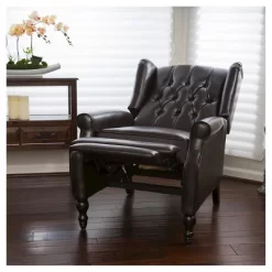 Walter Brown Bonded Leather Recliner Club Chair - Christopher Knight Home -Luxe Living Interiors Shop GUEST d8436d97 df24 4b68 a3db 6b3b3c73a881