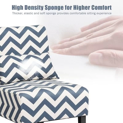 Costway Armless Accent Leisure Chair With Lumbar Pillow 8 Costway Armless Accent Leisure Chair With Lumbar Pillow - Image 6
