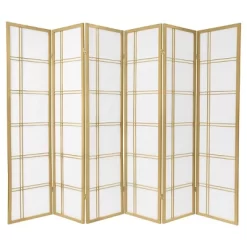 6 Ft. Tall Double Cross Shoji Screen 6 Panels - Oriental Furniture -Luxe Living Interiors Shop GUEST d90d54fe 1b9f 4602 9a6e 4400a93d5a38