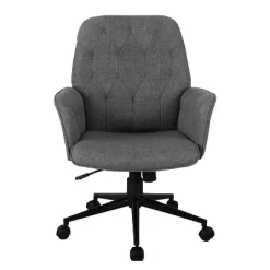 Modern Upholstered Tufted Office Chair With Arms Gray - Techni Mobili -Luxe Living Interiors Shop GUEST d9cda44e 7681 4beb b30c 60ad280d09ad