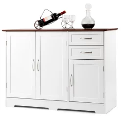 Costway Buffet Sideboard Kitchen Cupboard Storage Cabinet W/ 2 Drawers & 3 Doors White 13 Costway Buffet Sideboard Kitchen Cupboard Storage Cabinet W/ 2 Drawers & 3 Doors White -Luxe Living Interiors Shop GUEST d9d9e6c8 afca 4a9f 97aa 82c39ba77706