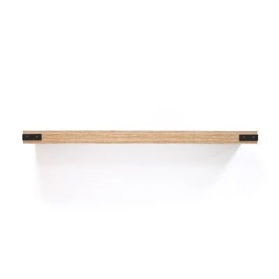 36" X 9.2" Floating Shelf Wall Mounted With Metal Corners White Oak - Inplace 4 36" X 9.2" Floating Shelf Wall Mounted With Metal Corners White Oak - Inplace - Image 2