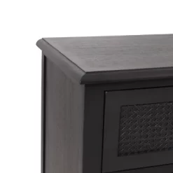 Newell Rustic Acacia Wood And Cane 3 Drawer Dresser Dark Gray - Christopher Knight Home -Luxe Living Interiors Shop GUEST db0b6d2f 793d 4697 b630 02e38bc9b204