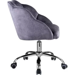 Simple Relax Office Chair In Dark Gray Velvet And Chrome -Luxe Living Interiors Shop GUEST db5e64a5 9d4c 44dc b53f aad7f92a689d