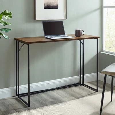 Maxwell Modern Glam Simple Y Leg Writing Desk Dark Walnut - Saracina Home 3 Maxwell Modern Glam Simple Y Leg Writing Desk Dark Walnut - Saracina Home