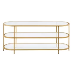 Brass Finish Oval TV Stand - Henn&Hart 11 Brass Finish Oval TV Stand - Henn&Hart -Luxe Living Interiors Shop GUEST dbf8eb34 d7f9 4191 a43f 188f211c0a32