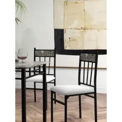 Costway 5 Piece Dining Set Faux Marble Top Table 30'' And 4 Padded Seat Chairs W/ Metal Legs -Luxe Living Interiors Shop GUEST de6d5366 6b4f 43f5 b70e 4e8452f97689