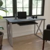 Flash Furniture Black Computer Desk With Pull-Out Keyboard Tray And Cross-Brace Frame -Luxe Living Interiors Shop GUEST dec20349 bad9 4bc9 8769 f2079a501df5