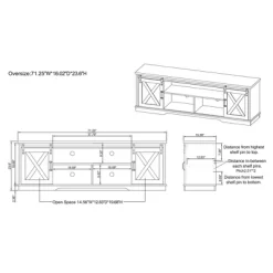 2pc Clander TV Stand And Bookcase Tower Set Vintage Gray Oak - HOMES: Inside + Out -Luxe Living Interiors Shop GUEST df14e20e 68a6 41fb 8362 aed08eb3179f