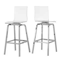 Alta Modern 29" Barstools (Set Of Two) Chrome - Inspire Q