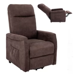 Costway Power Lift Recliner Chair For Elderly Living Room Chair W/ Remote Control GreyBrown -Luxe Living Interiors Shop GUEST dfaddf2a 4a5d 425e a6cd e519884a85e9