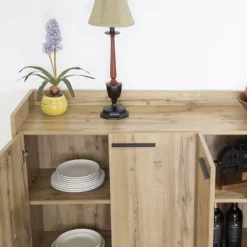 FC Design 62"W Sideboard Storage Cabinet, Large Dining Server Cupboard Buffet Table With Two Storage Cabinets -Luxe Living Interiors Shop GUEST e01adda6 ee3a 4497 8083 0a4862a059ad