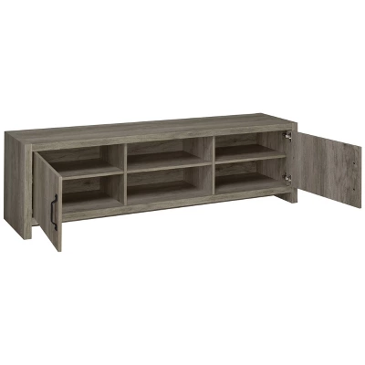 Hays 2 Door TV Stand For TVs Up To 80" Gray Driftwood - Coaster 4 Hays 2 Door TV Stand For TVs Up To 80" Gray Driftwood - Coaster - Image 2