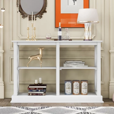 Accent Console Table With 3-Tier Open Storage Spaces-ModernLuxe 4 Accent Console Table With 3-Tier Open Storage Spaces-ModernLuxe - Image 2