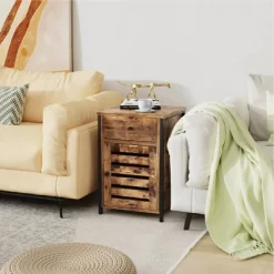 Costway Nightstand With Drawer Cabinet Adjustable Shelf Industrial Side Table Rustic 13 Costway Nightstand With Drawer Cabinet Adjustable Shelf Industrial Side Table Rustic -Luxe Living Interiors Shop GUEST e3c3b66f 63a1 42aa 9149 b5fcfb610845