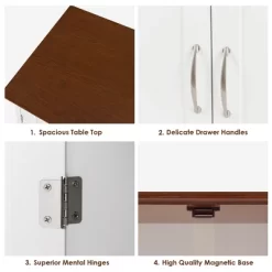 Costway Buffet Sideboard Kitchen Cupboard Storage Cabinet W/ 2 Drawers & 3 Doors White 14 Costway Buffet Sideboard Kitchen Cupboard Storage Cabinet W/ 2 Drawers & 3 Doors White -Luxe Living Interiors Shop GUEST e4446303 6611 4dcd 8678 13dcb2ed9fd5