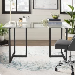 Contemporary Ming 55" Dining Table With Clear Tempered Transparent Glass Tabletop-The Pop Maison -Luxe Living Interiors Shop GUEST e6374d4e 18d5 464d a4ba d8d25aa2a33f