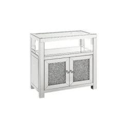 32" Noralie Cabinet Clear Glass/Mirrored/Faux Diamonds - Acme Furniture 9 32" Noralie Cabinet Clear Glass/Mirrored/Faux Diamonds - Acme Furniture -Luxe Living Interiors Shop GUEST e6f24d1d 1b2d 4131 8442 0b8f89102d54