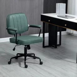 Vinsetto Home Office Chair, Microfiber Computer Desk Chair With Swivel Wheels, Adjustable Height, And Tilt Function, Green -Luxe Living Interiors Shop GUEST e70f4778 c7c8 4086 8147 49b36c889797