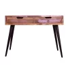 43" 2 Drawer Reclaimed Wood Console Table With Angled Legs And Pastel Accent Brown/Black - The Urban Port -Luxe Living Interiors Shop GUEST e750bf10 ea05 4242 914b fcf643294931