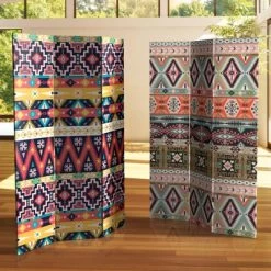 6" Double Sided Ikat Canvas Room Divider - Oriental Furniture -Luxe Living Interiors Shop GUEST e7e458d8 1198 4b2c 9600 8370c6ffaf15