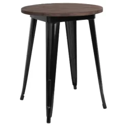 Flash Furniture 24" Round Metal Indoor Table With Rustic Wood Top -Luxe Living Interiors Shop GUEST e808f76f b488 4f38 9503 9fb51836c741