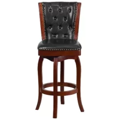 Flash Furniture 30'' High Wood Barstool With Button Tufted Back And LeatherSoft Swivel Seat 8 Flash Furniture 30'' High Wood Barstool With Button Tufted Back And LeatherSoft Swivel Seat -Luxe Living Interiors Shop GUEST e88f7f0c f0c5 41c7 a2dc 73a637e8779e