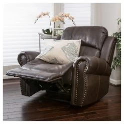 Charlie Faux Leather Leather Glider Recliner Club Chair Dark Brown - Christopher Knight Home 7 Charlie Faux Leather Leather Glider Recliner Club Chair Dark Brown - Christopher Knight Home -Luxe Living Interiors Shop GUEST e8b5e97c 4b01 4c7a 9139 0c4ce83a0f3f
