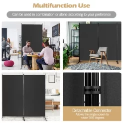 Costway 3-Panel Room Divider Folding Privacy Partition Screen For Office Room WhiteBlackBrown -Luxe Living Interiors Shop GUEST e8ce6471 beb8 42e9 9fca cab1b859aedd
