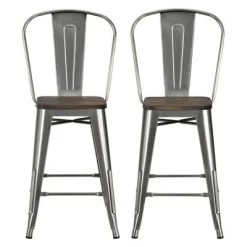 Set Of 2 24" Luxor Metal Counter Height Barstool With Wood Seat Antique Gun Metal - Room & Joy 8 Set Of 2 24" Luxor Metal Counter Height Barstool With Wood Seat Antique Gun Metal - Room & Joy -Luxe Living Interiors Shop GUEST e91f4a4c 1cbb 40da b366 22b55e5c8eef