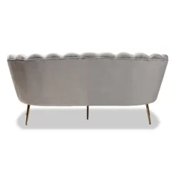 Genia Velvet Fabric Upholstered And Metal Sofa Gray/Gold - Baxton Studio -Luxe Living Interiors Shop GUEST e94ee164 922f 488c a41c 812c00325128
