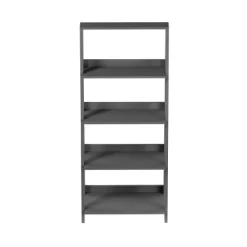 Lavish Home 4-Tier Ladder Bookshelf Freestanding Wooden Bookcase, Gray -Luxe Living Interiors Shop GUEST ea651227 5b73 415a 9f7c fb5952fae32d